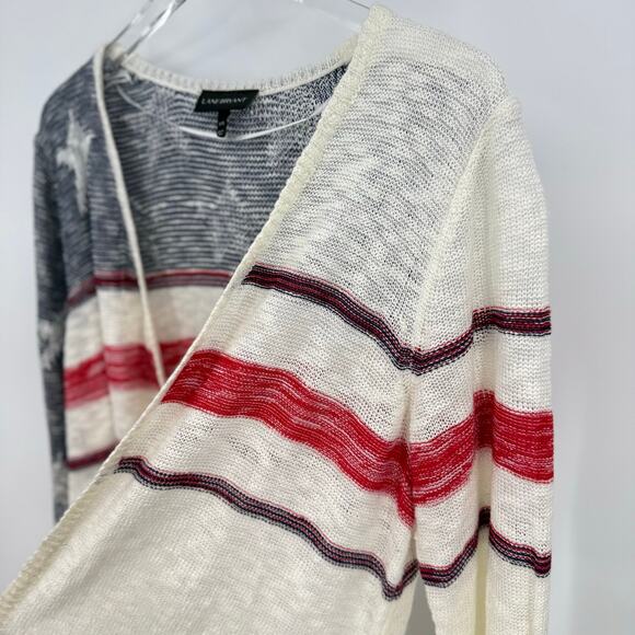 Lane Bryant Size 14-16 Star Spangled Flag Cardigan Open Front Lightweight - Picture 3 of 9